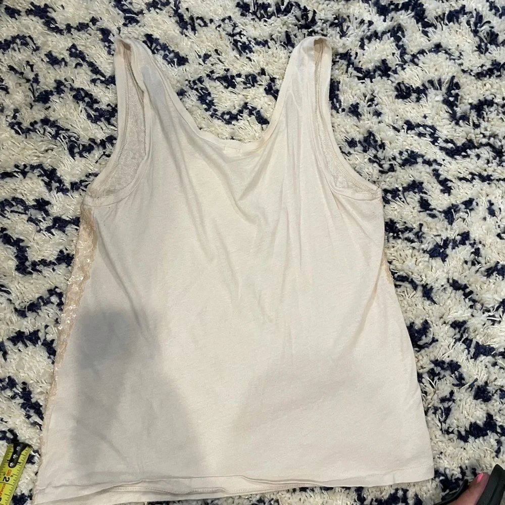 J.Crew size L sequined top in cream 💫